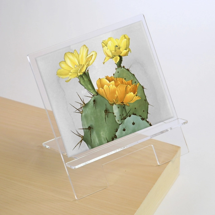 Yellow Cactus Flower CookBook/ Tablet/ Book Holder