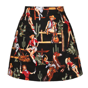 Black Pistolero Cowgirl Mini Skirt