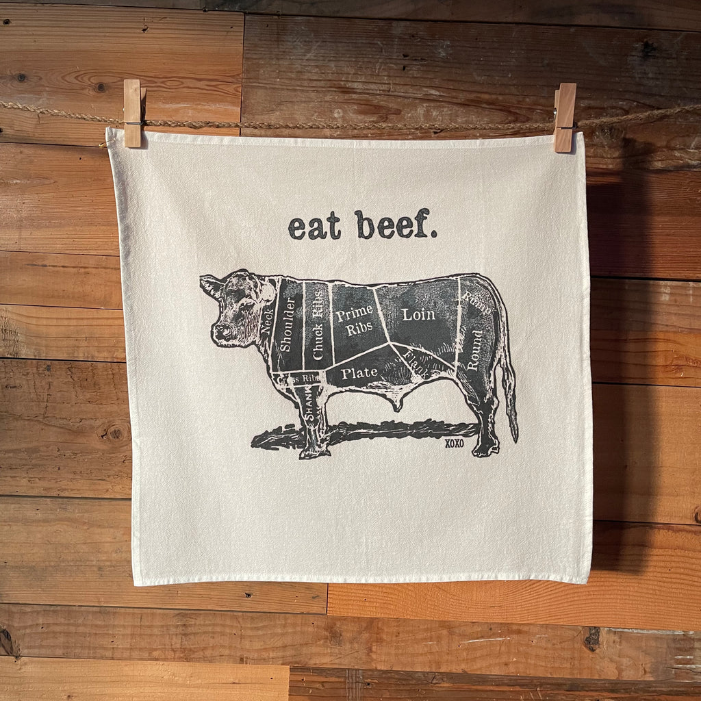 Eat Beef Cow Dish Towel