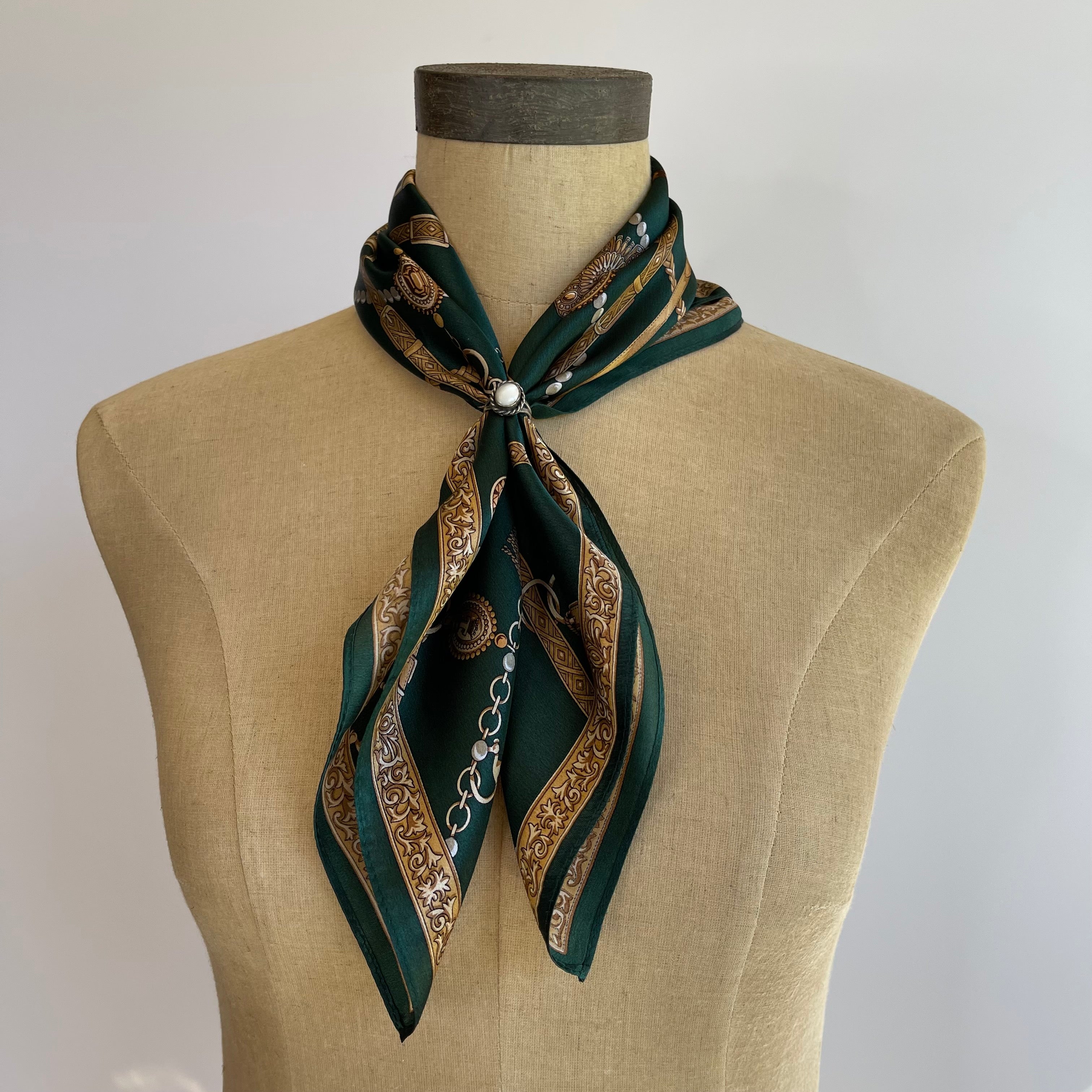 Emerald Bit and Bridle Silk Scarf