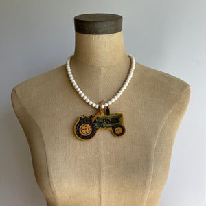 Big Green Tractor Necklace