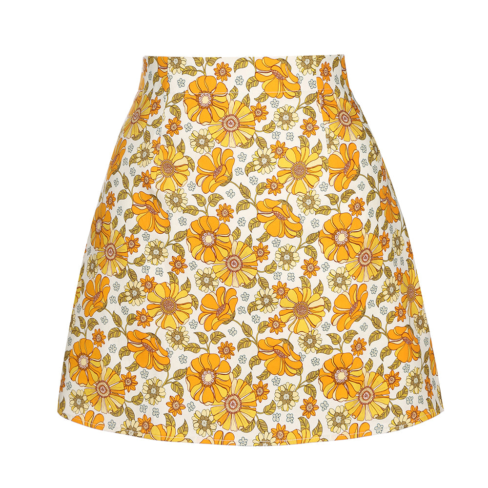 Retro Blossoms Mini Skirt