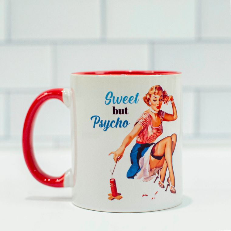 sweet but psycho pin up girl patriotic mug coffee mug 