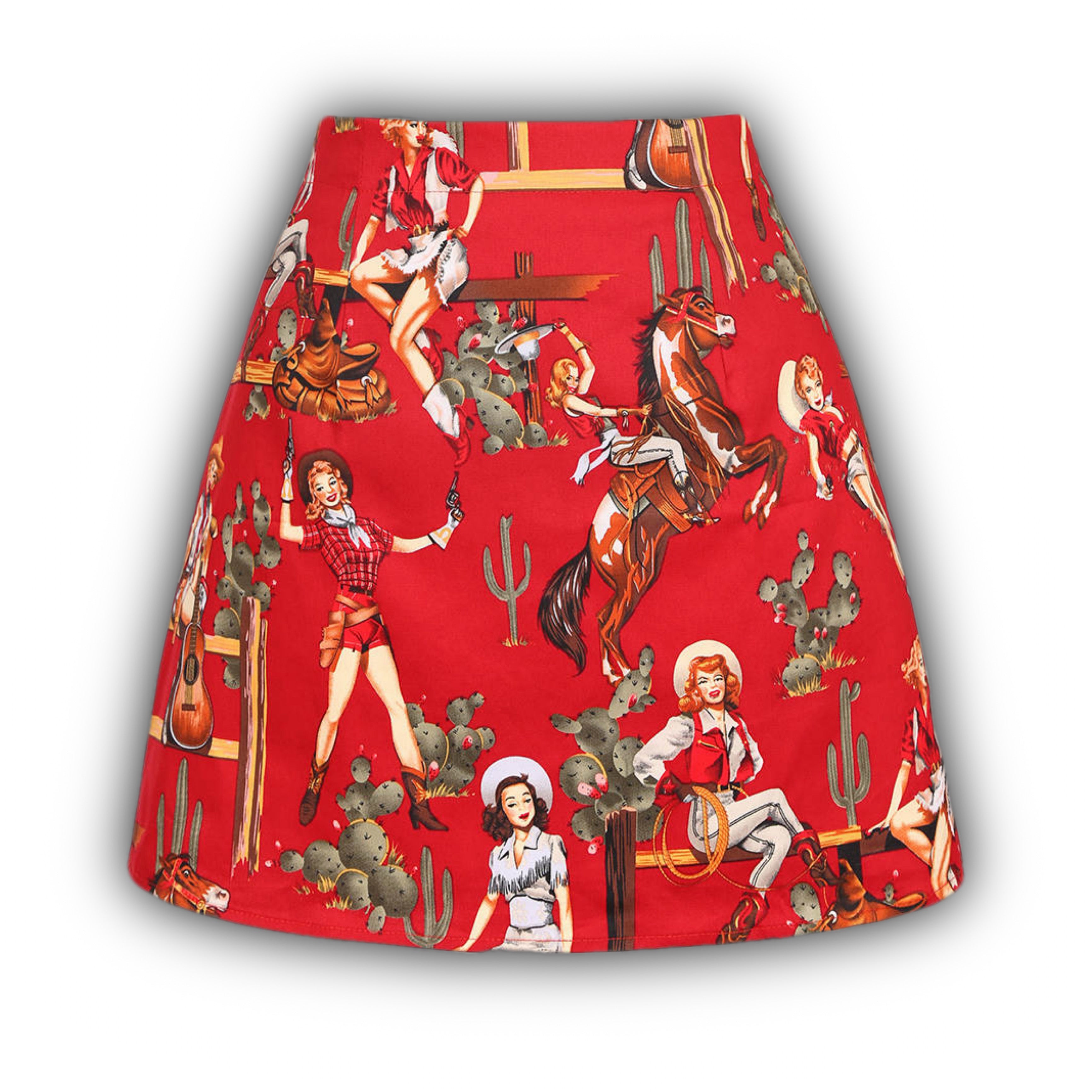 Red Pistolero Cowgirl Mini Skirt