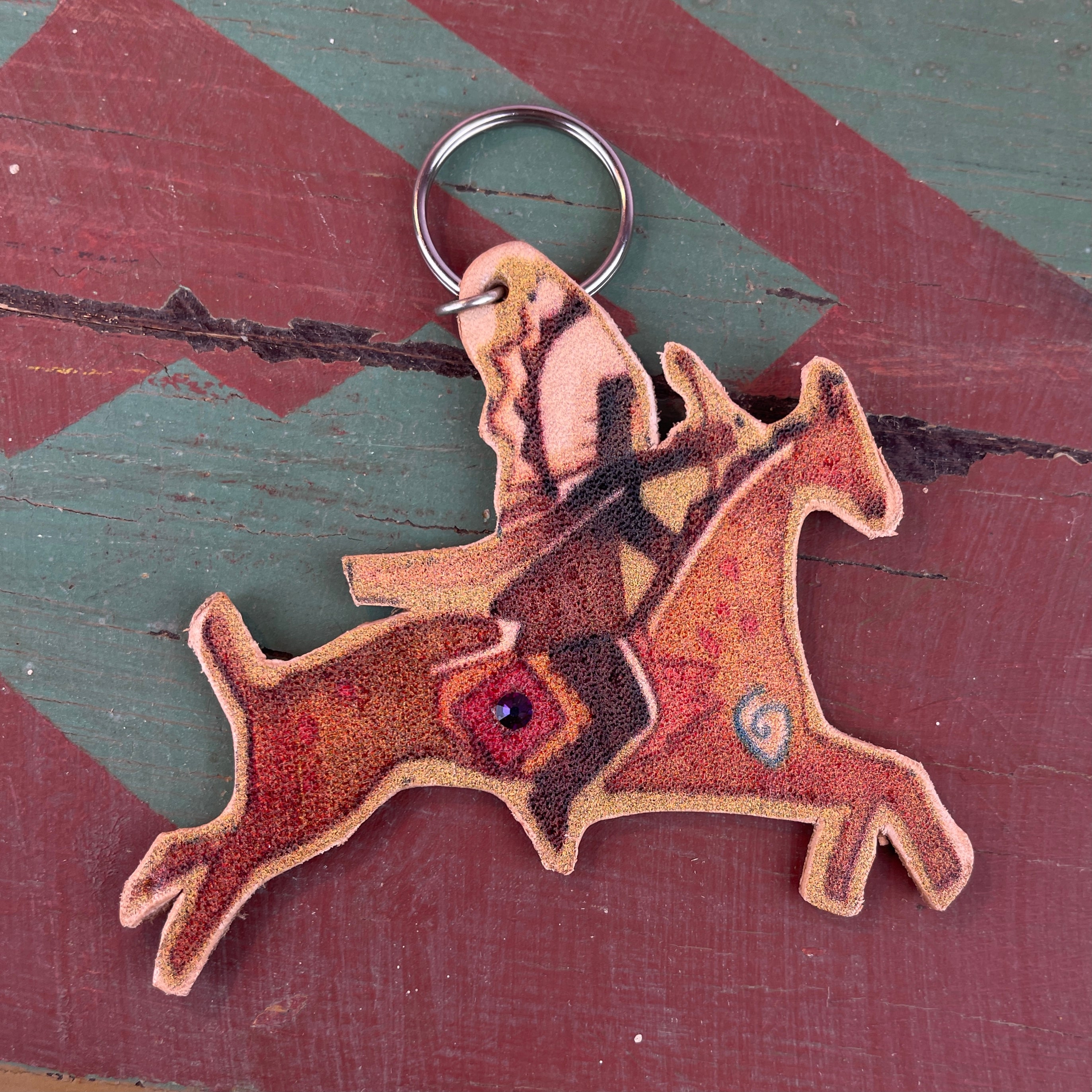 Indian Chief Leather Keychain