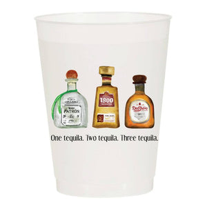 One Tequila, Two Tequila... Set of 10 Party Cups