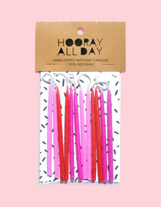 Pink Beeswax Hand-Dipped Candles