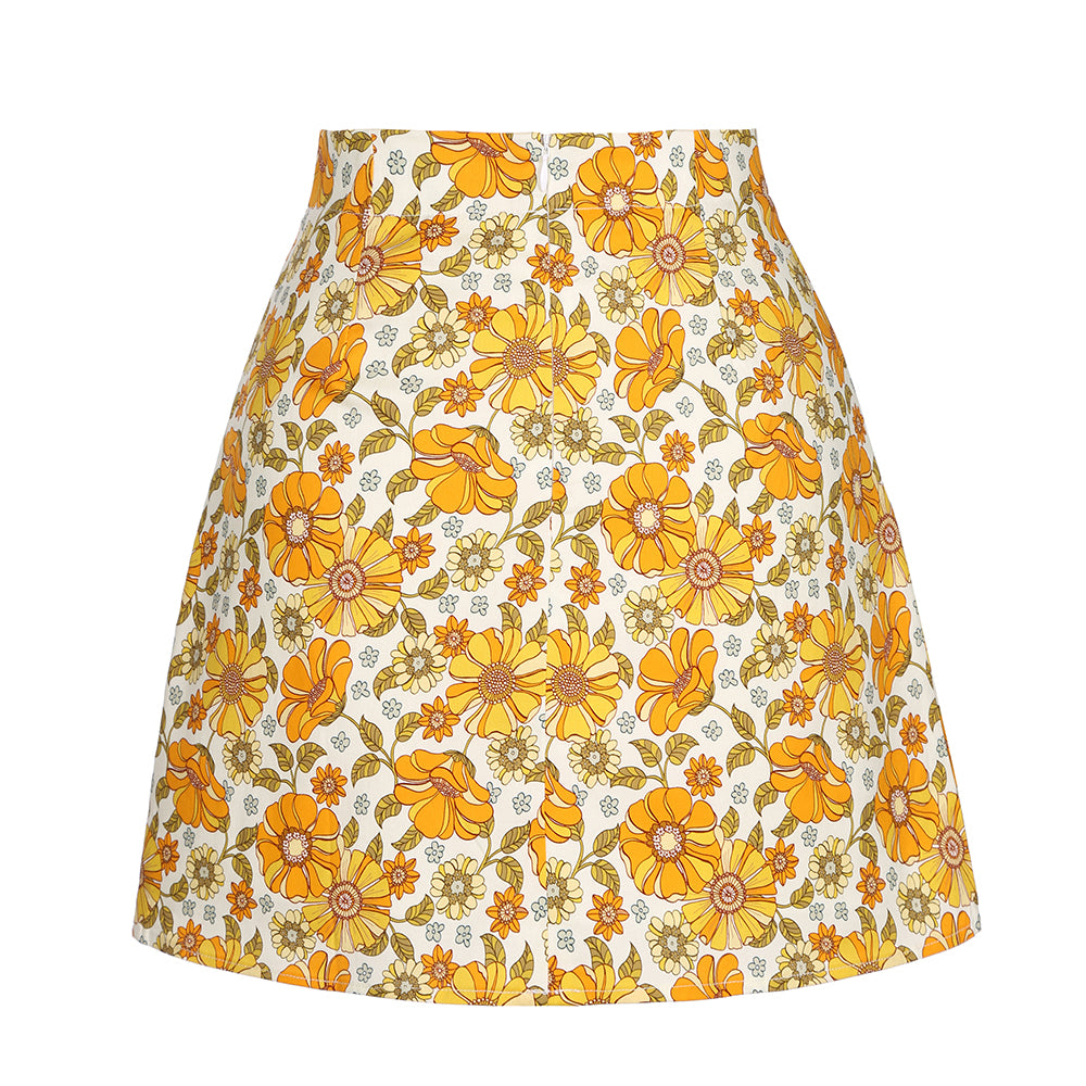 Retro Blossoms Mini Skirt