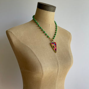 Green Rebel Heart Necklace