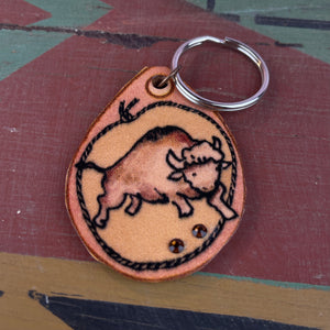 Plains Buffalo Leather Keychain