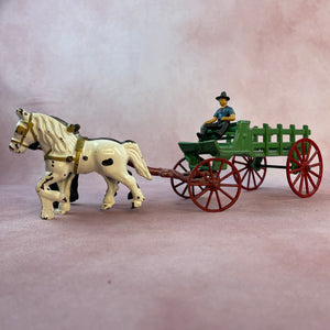 Cast Iron Horse-Drawn Wagon attributed to Kenton Hardware Co.
