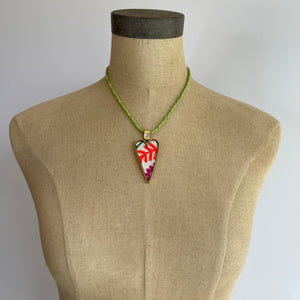 Rebel Heart Lime Green Necklace