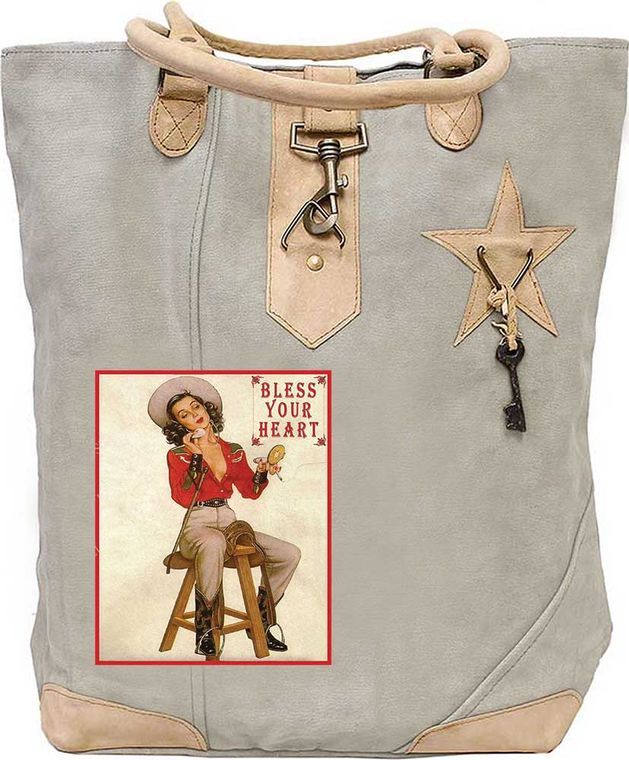 Bless Your Heart Recycled Military Tent Tote Bag